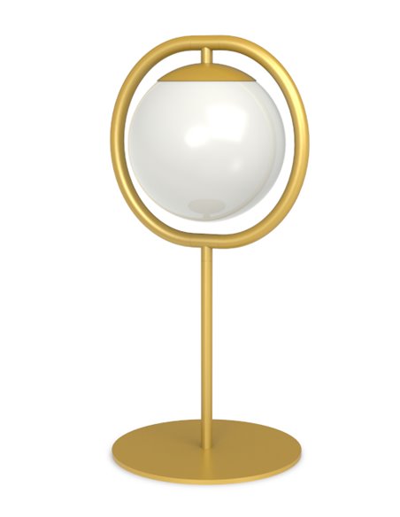 Lámpara de mesa Sphere – Pujol – Lámpara tipo bola negra o dorada, Pantalla inclinable