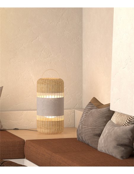 Lámpara de mesa Natural – Pujol – Materiales naturales, 45 cm
