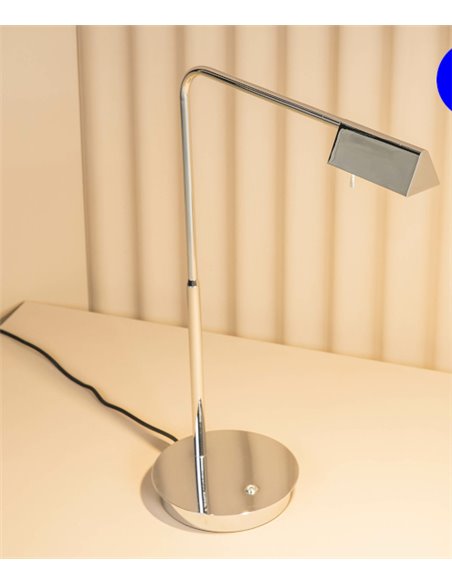 Lámpara de mesa de metal LED orientable 350º regulable en intensidad y en 3 acabados 3000K – Academy - Faro