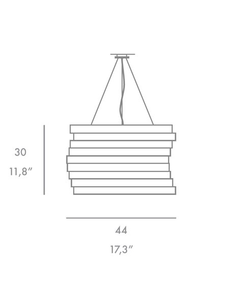 Colgante de techo Boomerang – Foc – Lámpara decorativa de acero lacado blanco/verde/azul