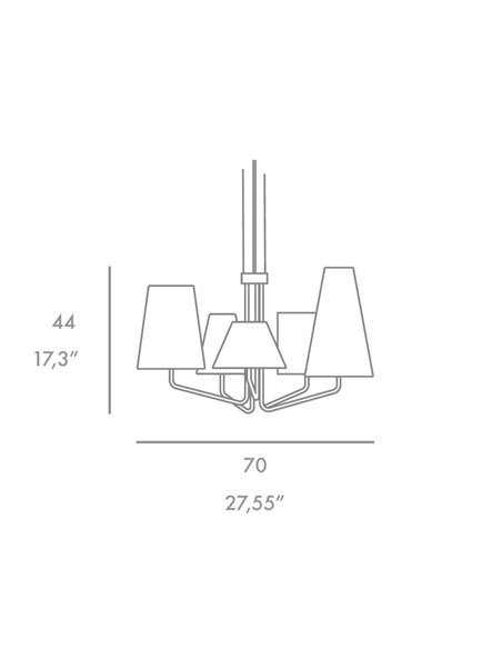 Lámpara colgante Tria – Foc – Lámpara de techo con 5 pantallas