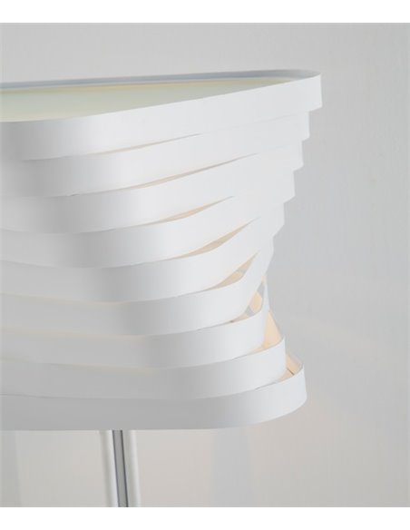 Lámpara de pie Boomerang – Foc – Lámpara lacada en blanco, Alto: 150 cm