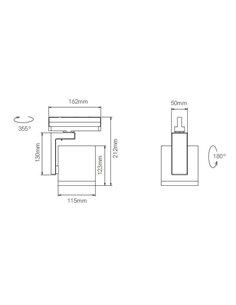 Foco de carril trifásico Lena – Beneito & Faure – Temperatura color regulable en 2.700K / 3.200K / 4.000K, Cabezal orientable