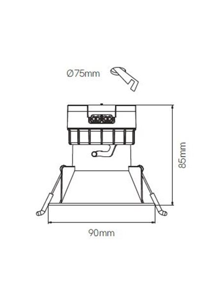 Lámpara de techo empotrable Pulcom Round – Beneito & Faure – Foco redondo, Temperatura de color regulable: 2.700K/3.200K/4.000K,