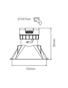 Lámpara de techo empotrable Pulcom Square – Beneito & Faure – Lámpara apta para baño IP44, Temperatura color regulable: LED 2.70