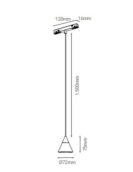Lámpara colgante de carril magnético 48V Zoe – Beneito & Faure – Lámpara decorativa LED 2700K/3000K, Ø 7,2 cm
