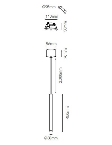 Lámpara colgante Atmos Slim – Beneito & Faure – Lámpara LED, Temperatura de color regulable: 2700K-4000K, Ø 3 cm