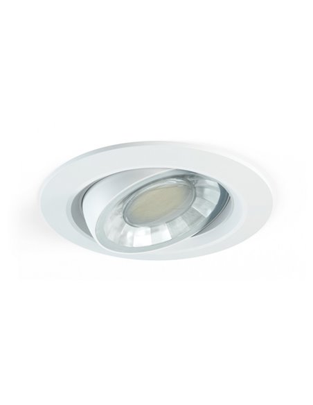 Lámpara empotrable downlight Compac R – Beneito & Faure – Formato redondo 9 cm, Acabado blanco, LED 2700K/4000K