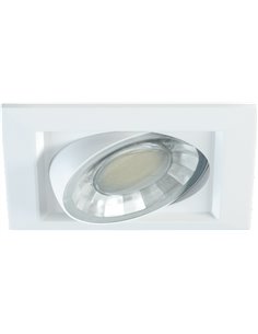 Empotrable de techo Compac C – Beneito & Faure – Downlight cuadrado blanco, IP44, LED 8W 2700K/3000K 2