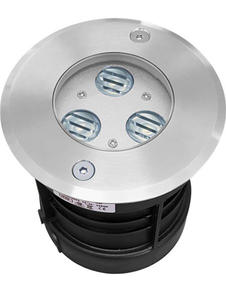 Empotrable de suelo Sigma – Beneito & Faure – Lámpara de exterior LED 3000K IP65, Acero inoxidable, Medidas: Ø 10 cm, Ø 21 cm
