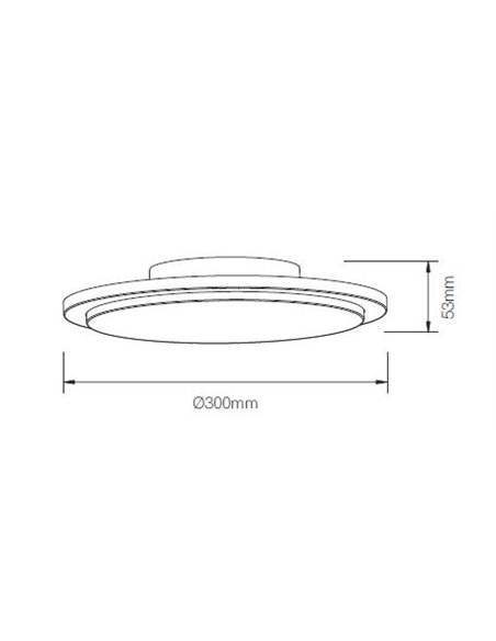 Plafón de techo de exterior Gadir – Beneito & Faure – Lámpara redonda de aluminio, LED 3000K/4000K, IP65, Medidas: 30 cm