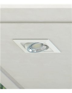 Empotrable de techo Compac C – Beneito & Faure – Downlight cuadrado blanco, IP44, LED 8W 2700K/3000K