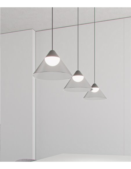 Lámpara colgante empotrable Ark – Beneito & Faure – Lámpara LED 2700K/3000K, Pantalla transparente