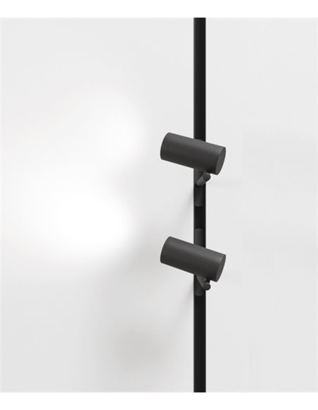 Proyector de carril 48V Dot – Beneito & Faure – Lámpara LED 2700K/3000K, Cabezal orientable 355º, Acabados: blanco/negro