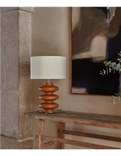 Lámpara de mesa Adon - Aromas - Lámpara de cerámica terracota y dorado, estilo clásico