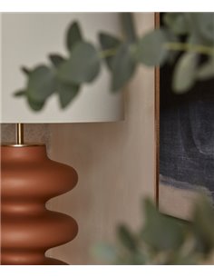 Lámpara de mesa Adon - Aromas - Lámpara de cerámica terracota, Pantalla negra/blanca incluida 2
