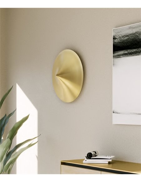 Aplique de pared Hat – Aromas – Aplique inspiración japonesa, Lámpara negra+dorada, LED 3000K