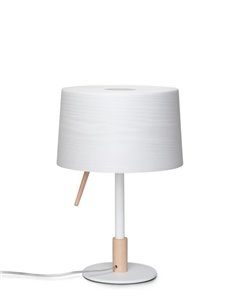 Lámpara de mesa Nordic – Massmi – Lámpara de estilo nórdica, Pantalla de madera, 2 tamaños