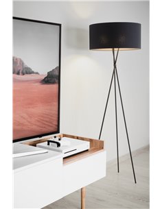 Lámpara de pie Loulu – Massmi – Lámpara trípode decorativa, Pantalla de algodón