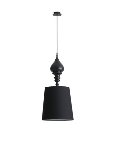 Lámpara colgante Borroco – Massmi – Pantalla de algodón translúcido, Cable de 1 metro negro, 35 cm