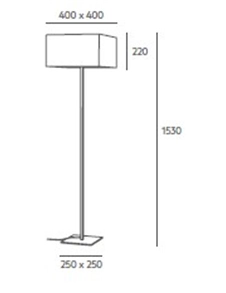 Lámpara de pie Quo – Massmi – Altura: 153 cm, Pantalla cuadrada de algodón translúcido