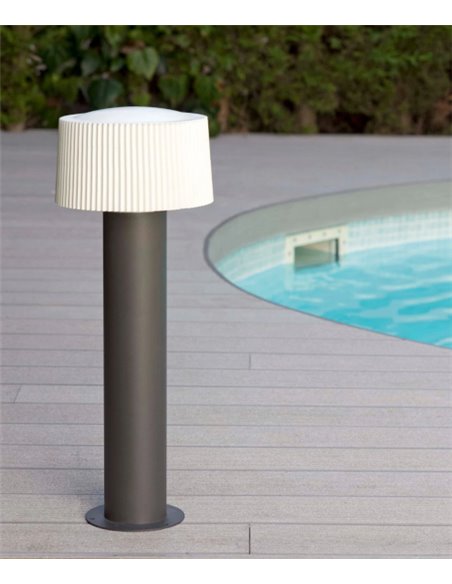 Lámpara baliza de exterior Muffin – Faro – Sobremuro aluminio gris oscuro, 55.9 cm
