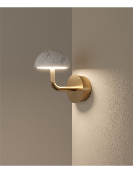 Aplique de pared Dussa – Aromas – Lámpara de pared de mármol, regulable Dali-Push, LED