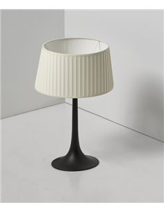 Lámpara de mesa Simplicity – Massmi – Pantalla cónica de algodón translúcido, Altura: 42 cm