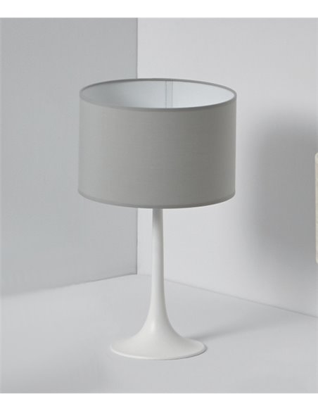 Lámpara de mesa Simplicity – Massmi – Lámpara moderna de mesa, Pantalla de tela cuadrada, 1xE27