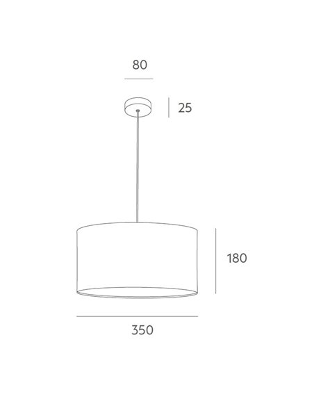 Lámpara colgante Simplicity – Massmi – Pantalla redonda de lino, Disponible en 3 tamaños