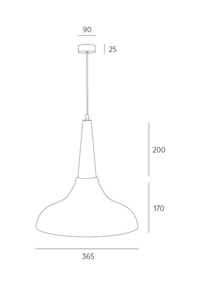 Lámpara colgante Glassy – Massmi – Lámpara moderna de cristal opal o fumé, Diámetro: 36,5 cm