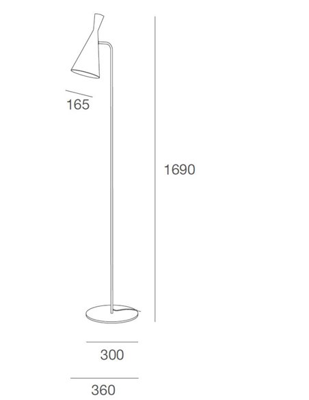 Lámpara de pie Exa – Massmi – Lámpara vintage de hierro pintado, Altura: 169 cm