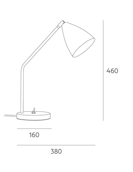 Lámpara de mesa Hat – Massmi – Lámpara de metal hierro pintado, Cable 1 metro negro