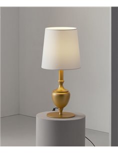 Lámpara de mesa Borroco – Massmi – Estructura de metal hierro pintado, 55 cm, Pantalla de algodón translúcido