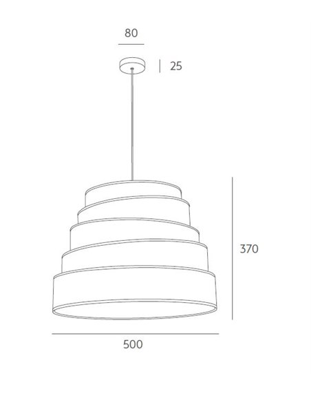 Lámpara colgante Blur – Massmi – Lámpara decorativa con pantalla de algodón opaco, Difusor de pergamino