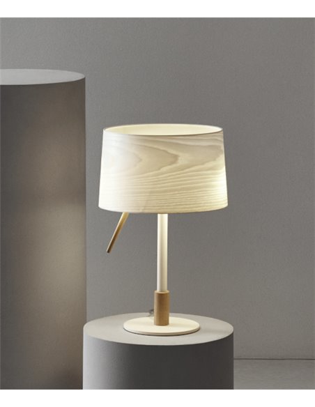 Lámpara de mesa Nordic – Massmi – Lámpara de estilo nórdica, Pantalla de madera, 2 tamaños