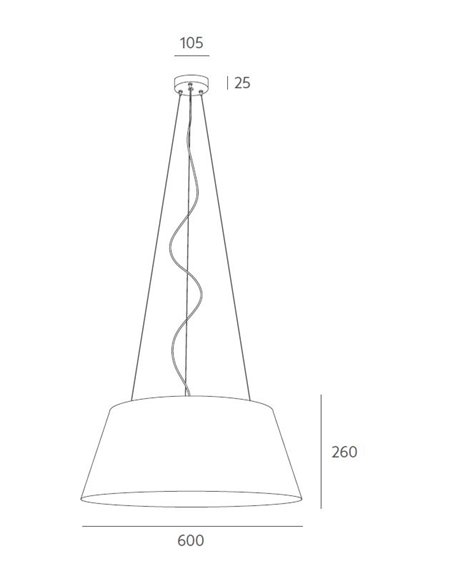 Lámpara colgante Luceta – Massmi – Pantalla de tela blanca, Diámetro: 60 cm