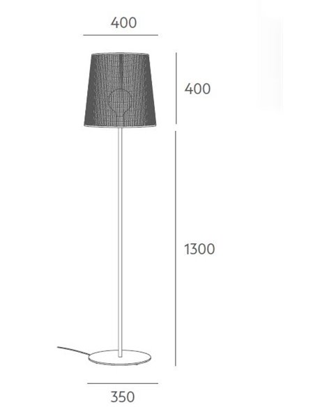 Lámpara de pie Kanatan – Massmi – Pantalla de rejilla, Altura: 130 cm, 1xE27
