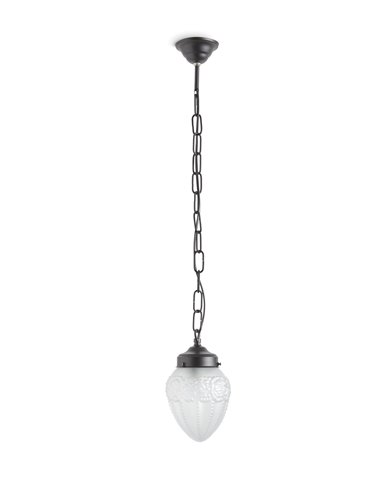 Lámpara colgante Lara – Massmi – Pantalla con cristal centrifugado a molde, Cable PVC negro