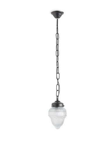 Lámpara colgante Lara – Massmi – Lámpara industrial, Cristal centrifugado a molde, Cable PVC negro