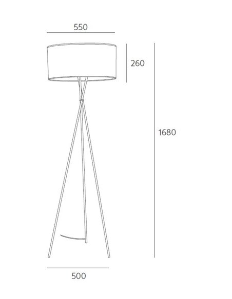 Lámpara de mesa Loulu – Massmi – Lámpara trípode decorativa, Pantalla de algodón