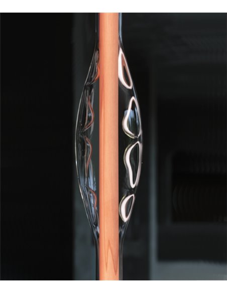 Lámpara colgante Dune Vertical – LZF – Lámpara de madera natural y vidrio soplado, LED regulable, Alto: 120 cm