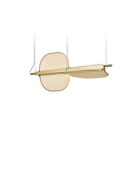 Lámpara colgante Omma – LZF – Lámpara con hojas de madera, Disponible en 3 tamaños, LED regulable
