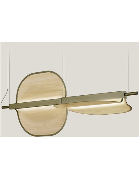 Lámpara colgante Omma – LZF – Lámpara con hojas de madera, Disponible en 3 tamaños, LED regulable
