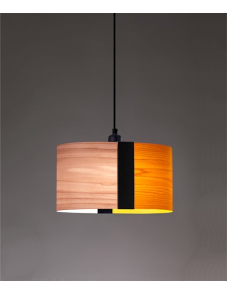 Lámpara colgante Sushi – LZF – Pantalla de madera en varios acabados, 36 cm
