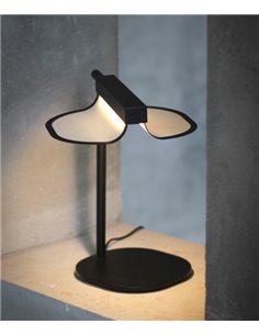 Lámpara de mesa Omma – LZF – Pantalla de madera 1 hoja/2 hojas, LED 3000K regulable, Altura: 37 cm