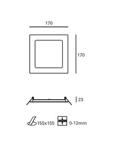 Lámpara downlight empotrable Easy – FORLIGHT – Lámpara de techo cuadrada de aluminio blanco, LED 3000K o 4000K, 3 tamaños 2