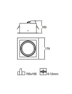 Lámpara downlight empotrable Cardan – FORLIGHT –  Lámpara de acero blanca, Medidas: 9 cm, QR-111 2