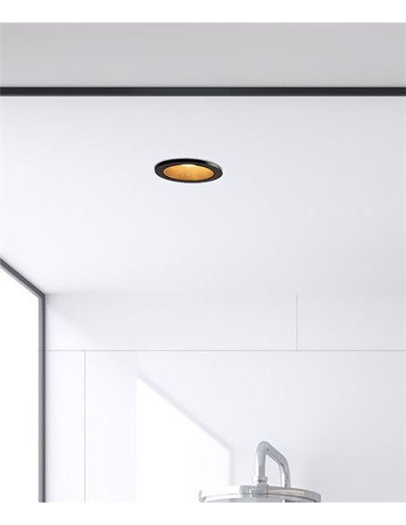 Downlight empotrable Ter – FORLIGHT - Foco de techo de exterior en blanco o negro, Diámetro: 9 cm