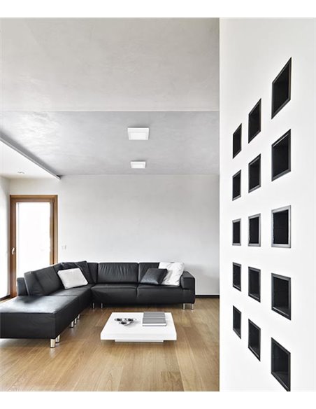 Plafón de techo Easy Surface – FORLIGHT – Lámpara cuadrada blanca, LED 3000K o 4000K, Disponible en 3 tamaños